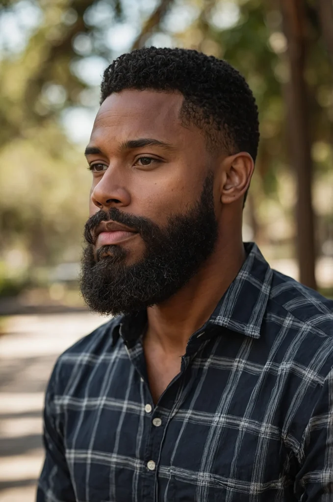 20 Taper with Beard Blend Black man with a ta 3