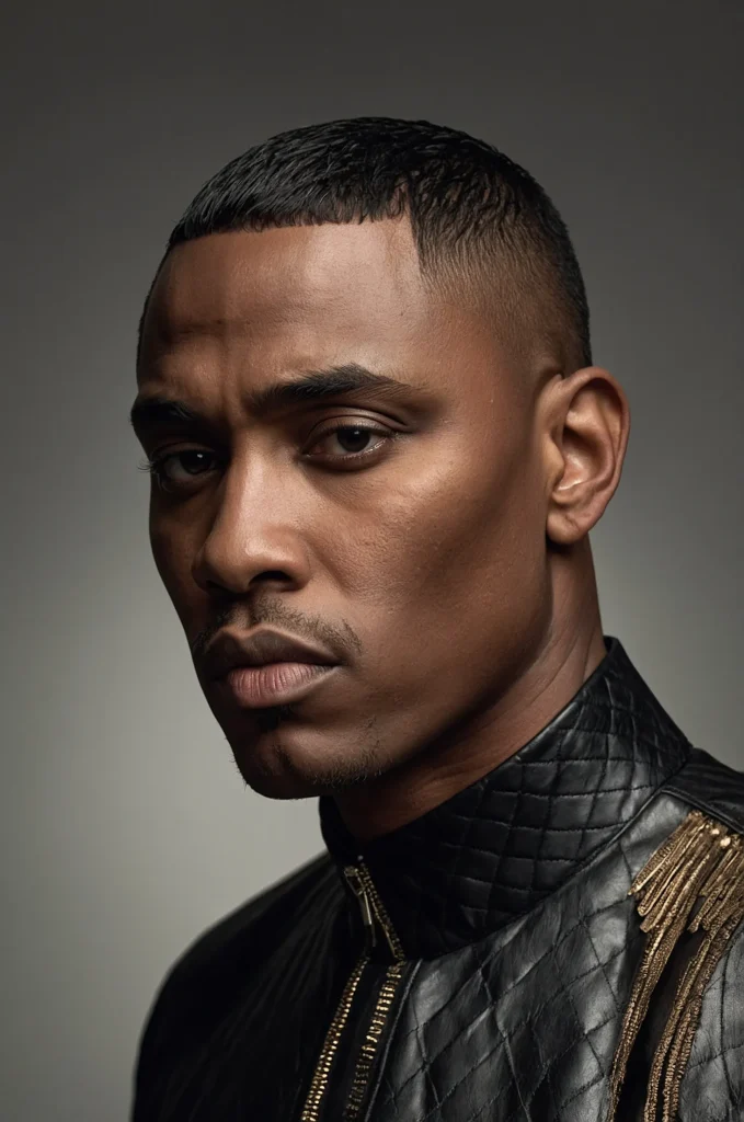 2 Caesar with Taper FadeA Black man with a Ca 2