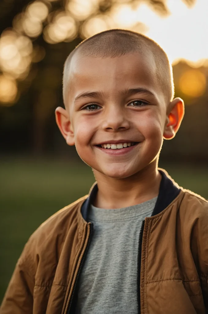 3 Buzz CutSmiling young boy with a super shor 3