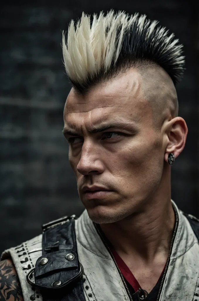 3 Mohawk Warrior CutA White American man with 2