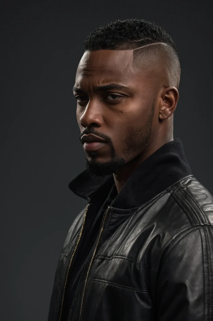 4 High Fade CaesarA Black man with a Caesar h 1