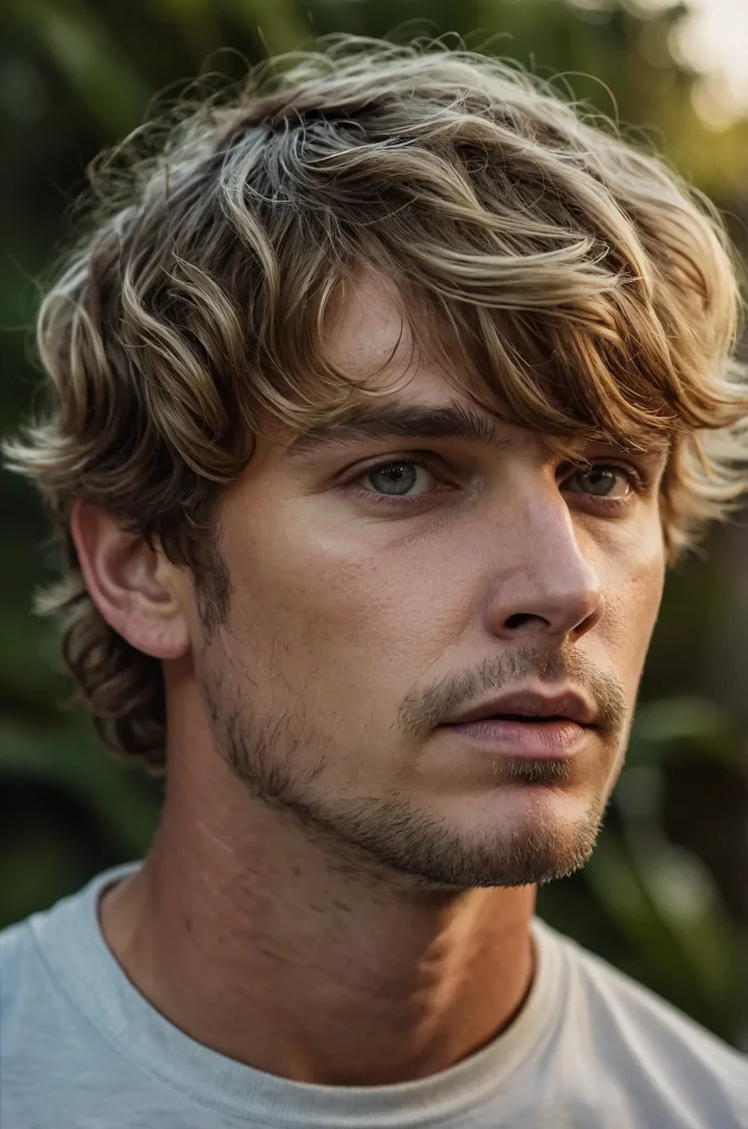 4 Wavy Bowl CutWhite American man with a wavy 1