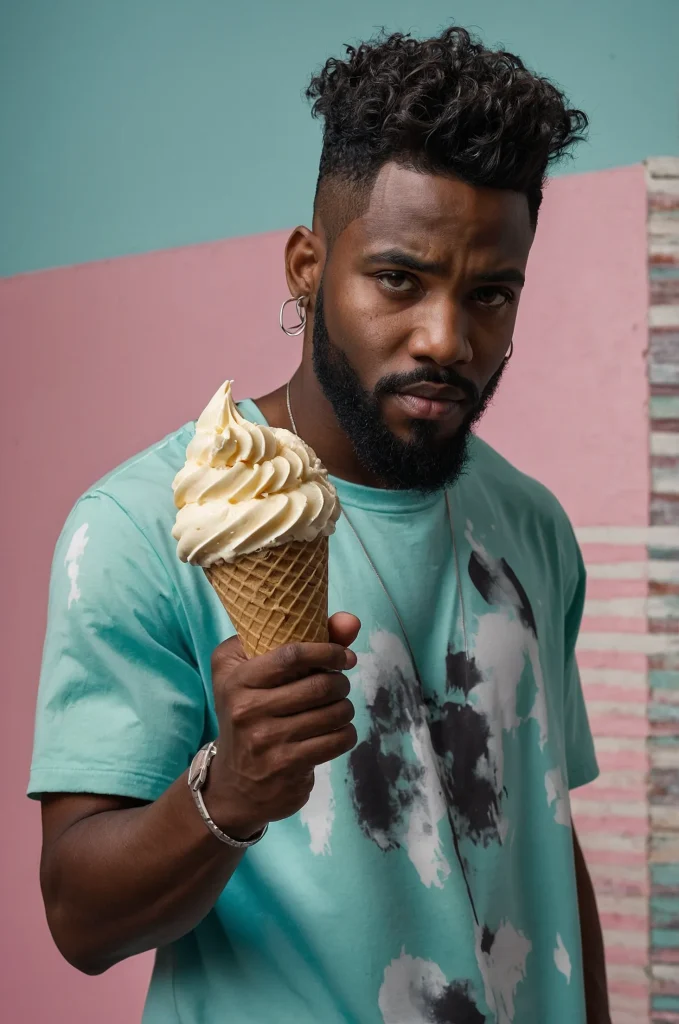 5 Burst Fade Ice Cream CutBlack man with an i 1