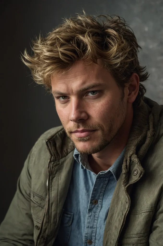 5 Messy Bull CutA realistic portrait of a Whi 3