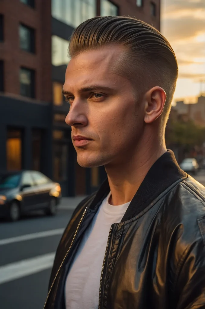 6 Slick Back UndercutRealistic portrait of a 3