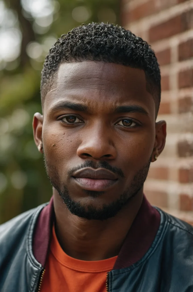 6 Textured Top Crew CutA Black man with short 2