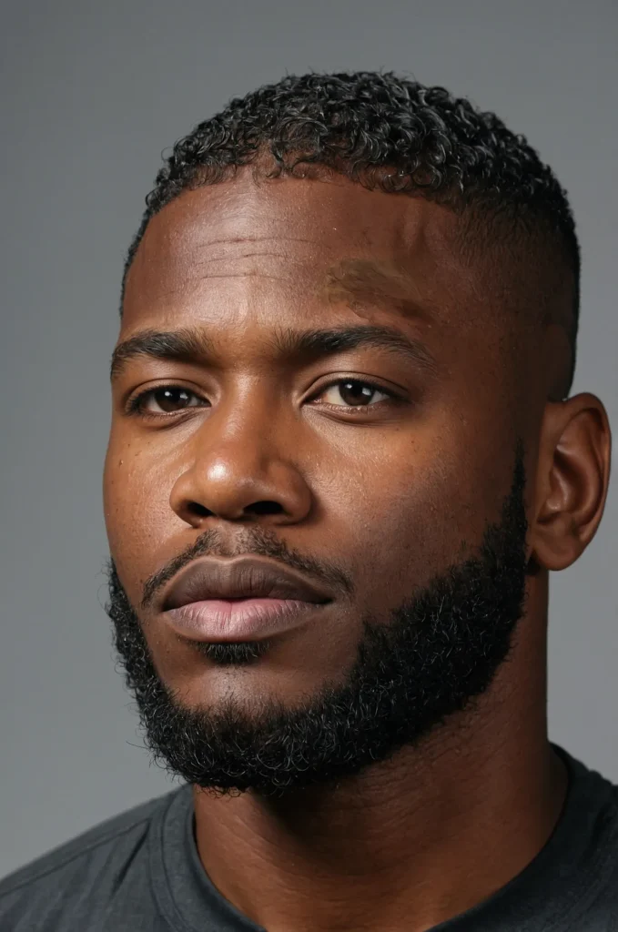 6 Textured Top Crew CutA Black man with short 3