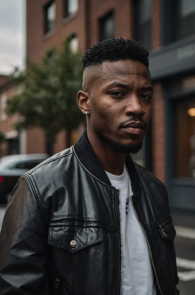 7 Karen Cut with Burst Fade Black man with K 2