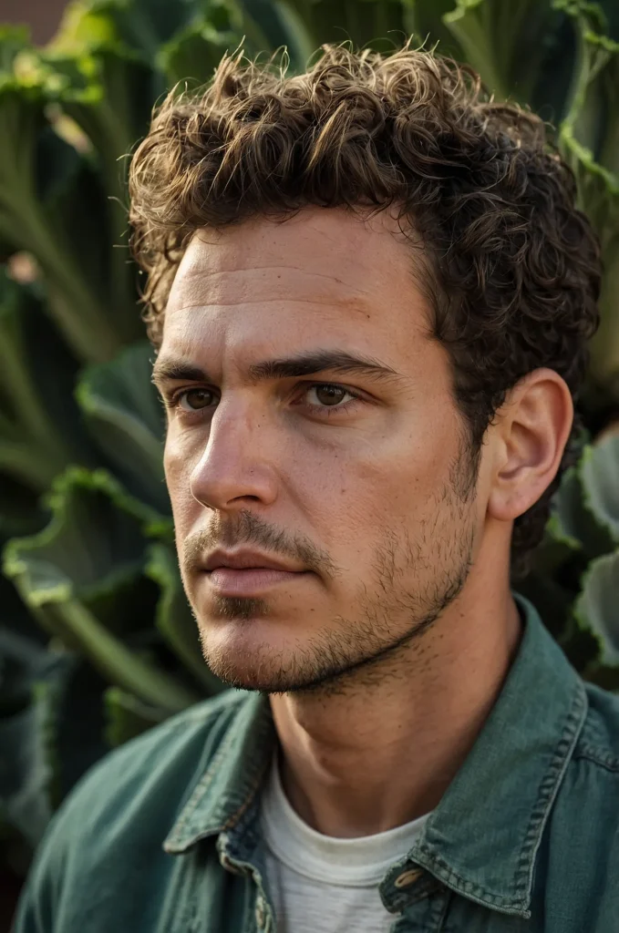 7 Wavy Broccoli CutA White American man with 3