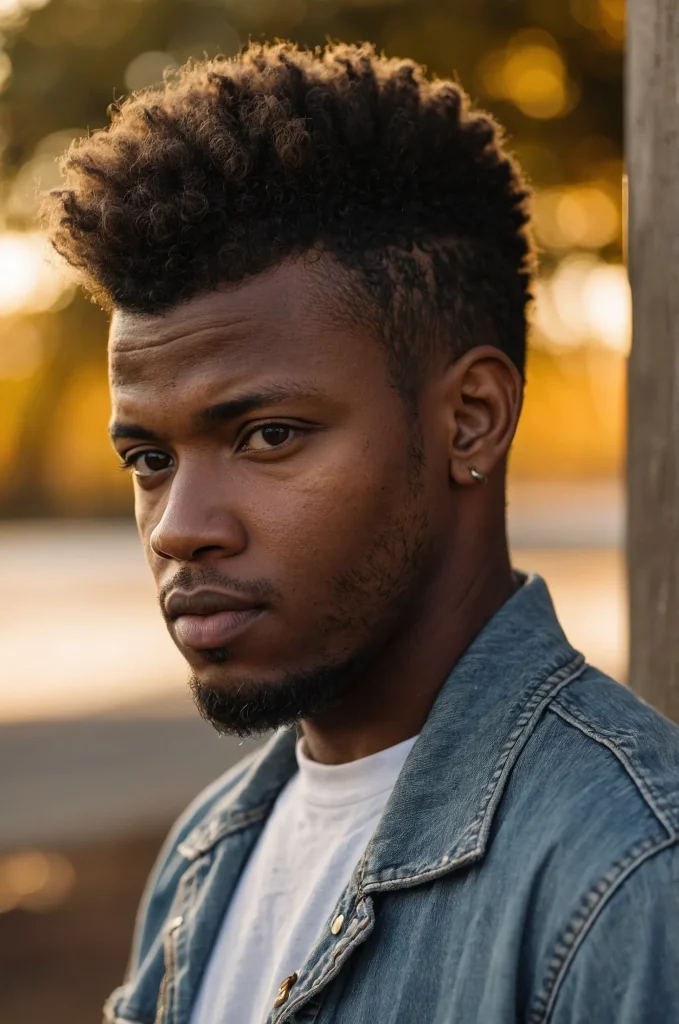 8 FrohawkA Black man with a frohawk hairstyle 2