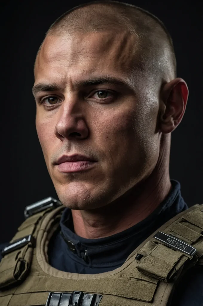 9 Buzzed Warrior CutA White American man with 3