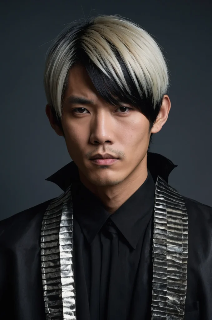 9 TwoToned Hime CutJapaneseAmerican man with 0