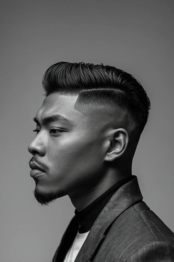 AsianInspired Straight Fade CutA Black man wi 0