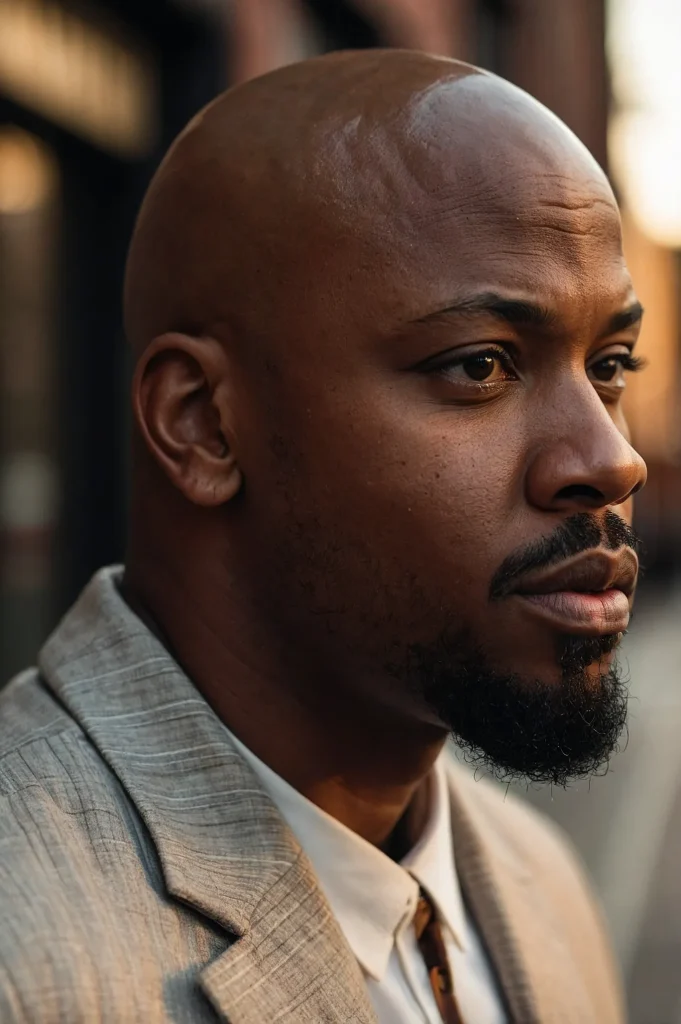 Bald Fade LineUp GoateeA Black man with a c 3