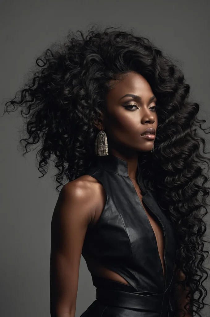 Bold Shape Wolf CutA Black woman with a drama 2