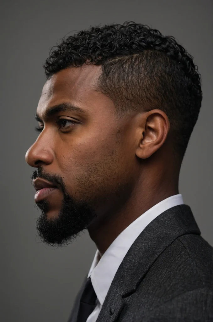 Broccoli Cut with Temple Fade A Black Americ 0