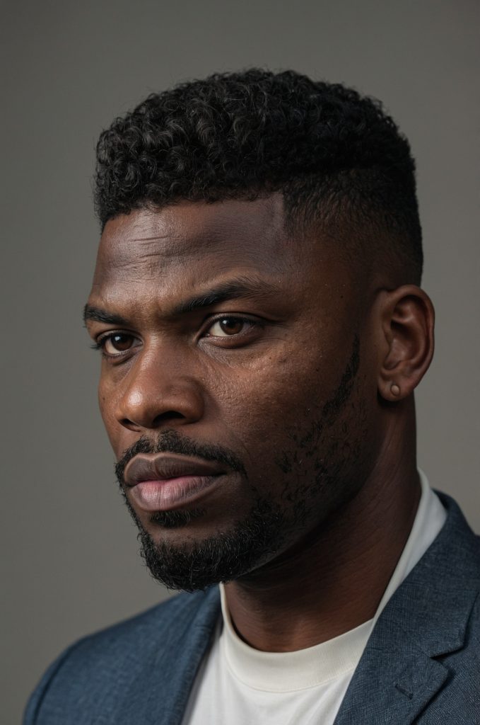 Bull Cut with Burst Fade A Black American ma 0