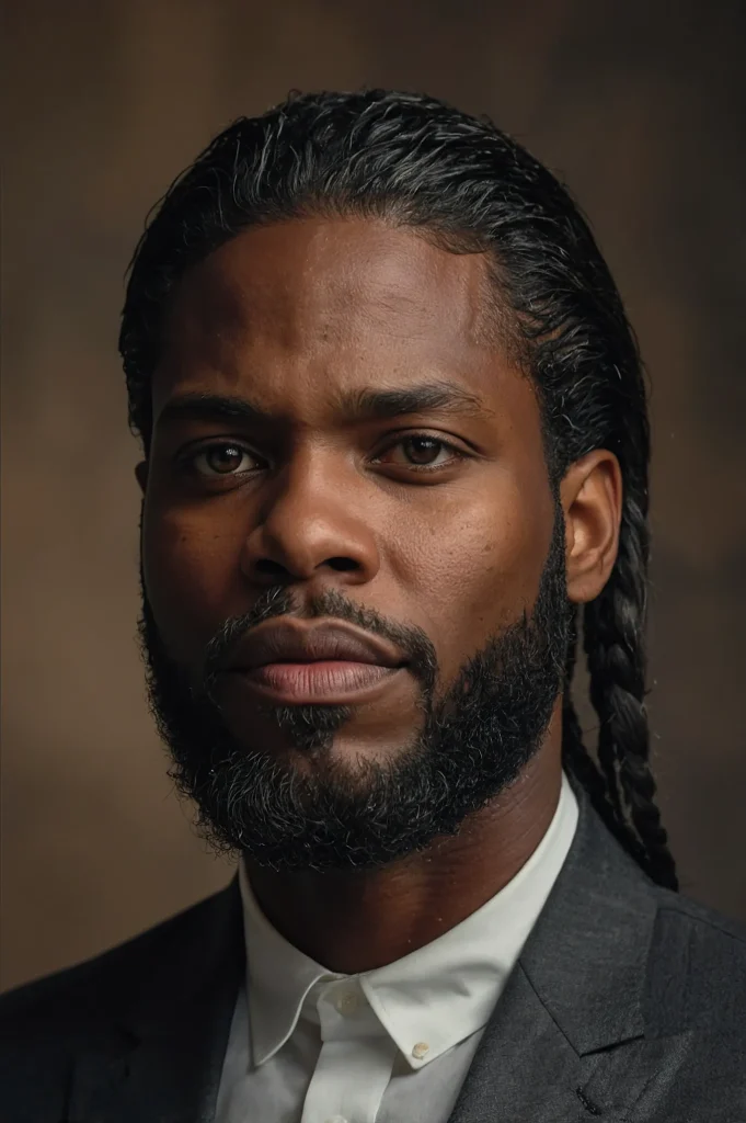 Center Part with Tapered NecklineA Black man 0