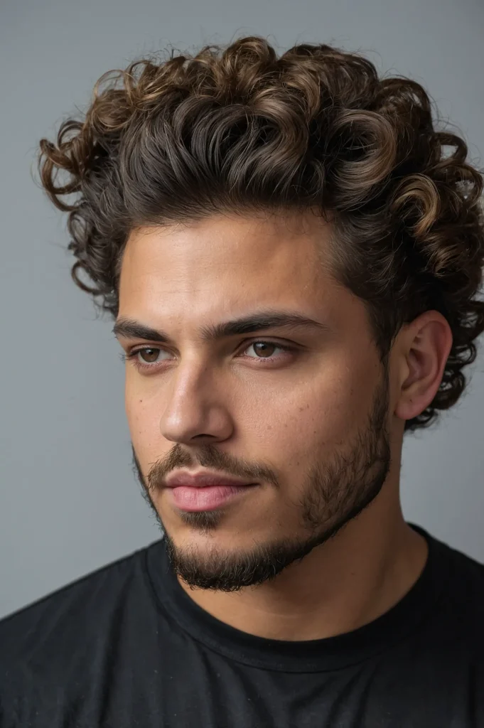 Curly Blowout with Low Taper FadeVoluminous c 1