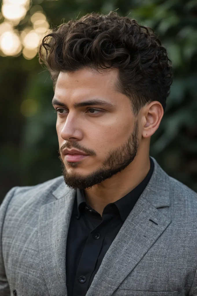 Curly Blowout with Low Taper FadeVoluminous c 3