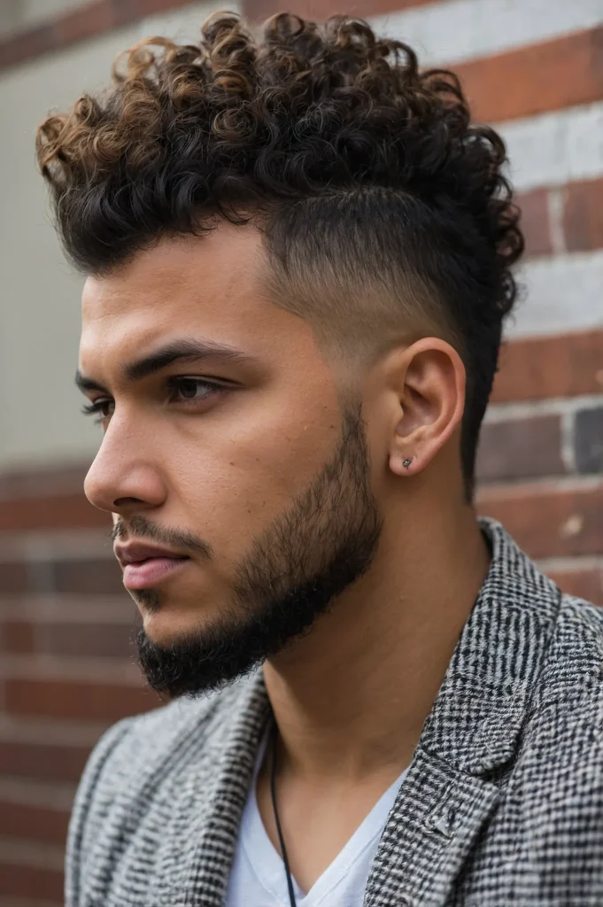 Curly Frohawk Burst FadeWide frohawk with so 1