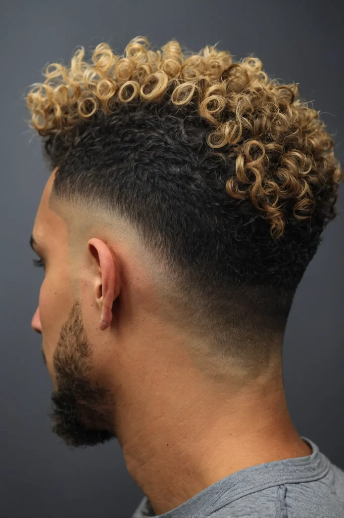 Curly Mohawk Bald FadeCurly mohawk style wit 3