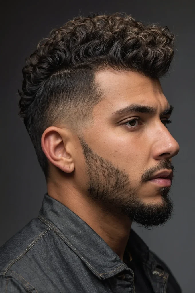 Curly Mohawk Taper BlendMan with curly mohaw 3