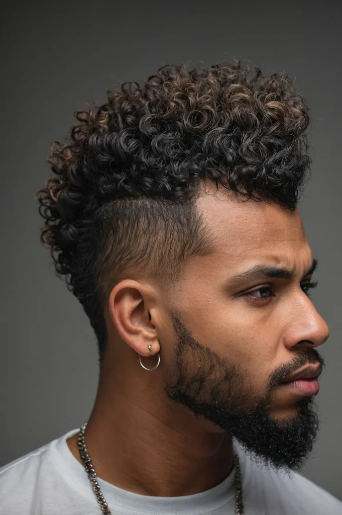 Curly Mohawk with Temp FadeBlack man with def 2