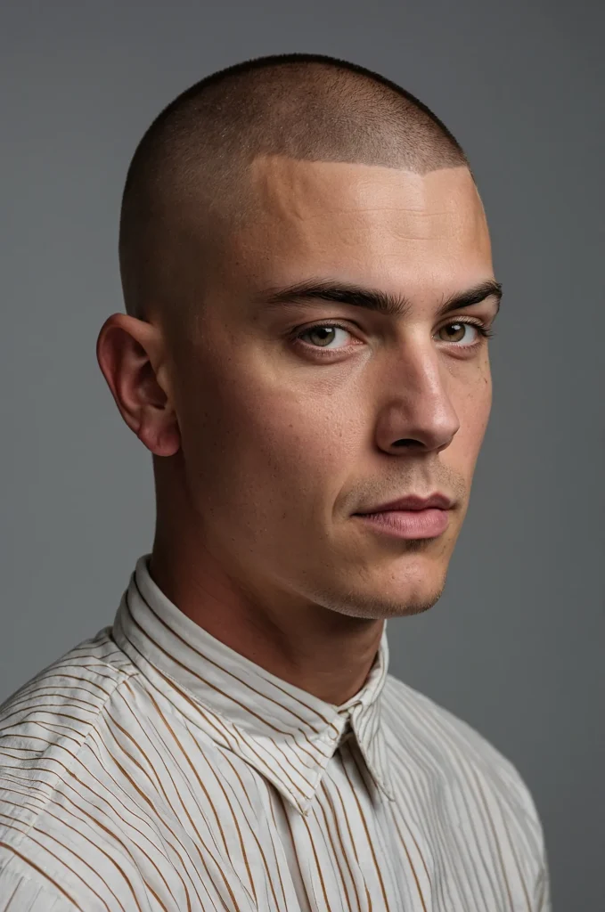 Fade with Buzz Cut A White American man with 1