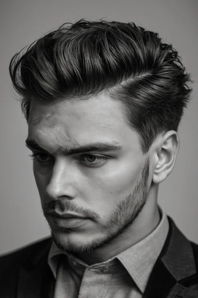 Fluffy Side Part Low TaperMan with fluffy s 3