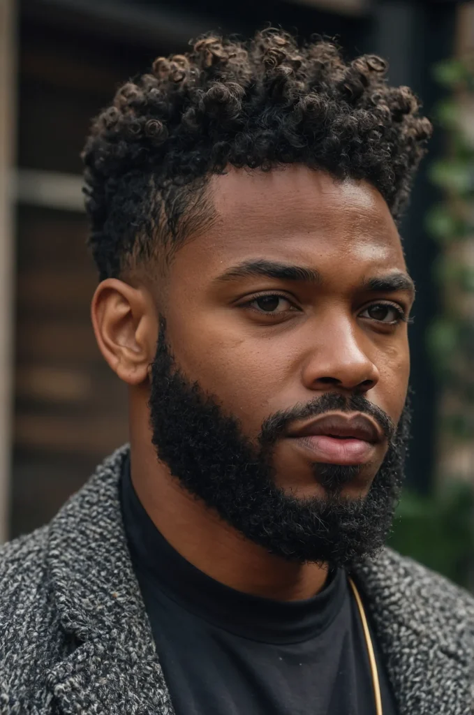 Fluffy TwistOut Low Taper Black man with de 1