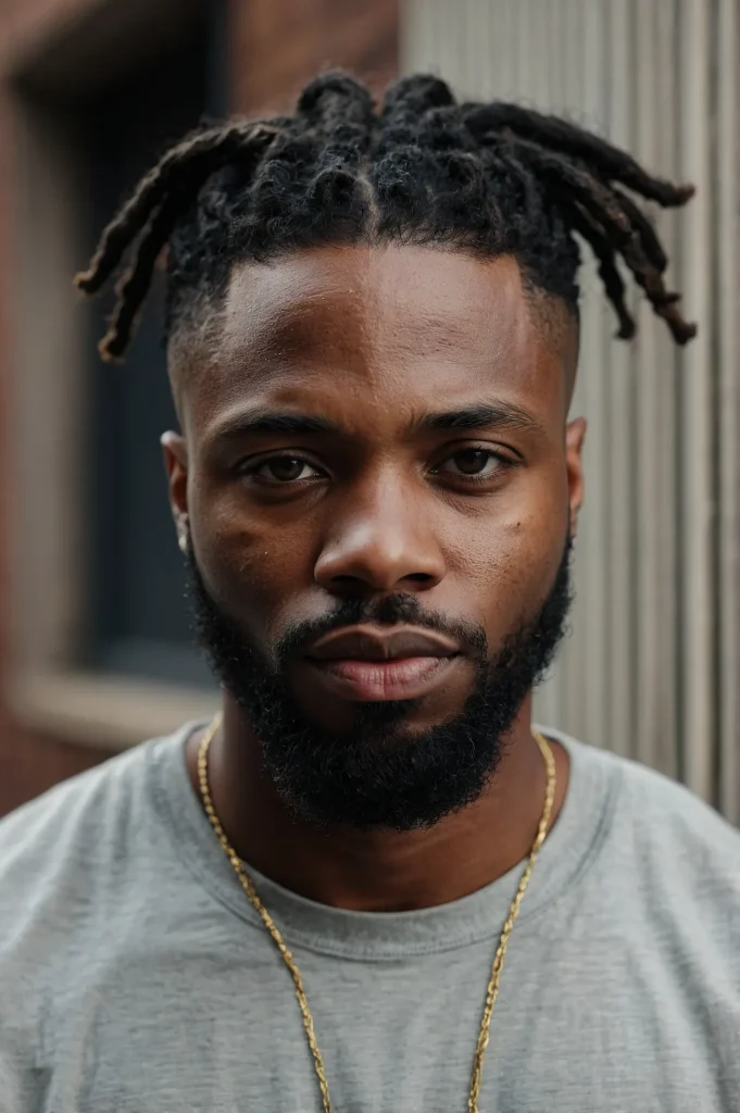 Freeform Locs Skin FadeA Black man with fre 1