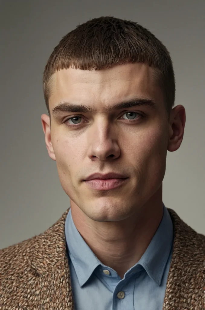 French Crop White American man with a short 1