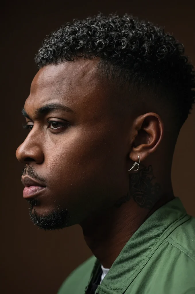 High Fade Broccoli Cut A Black American man 1