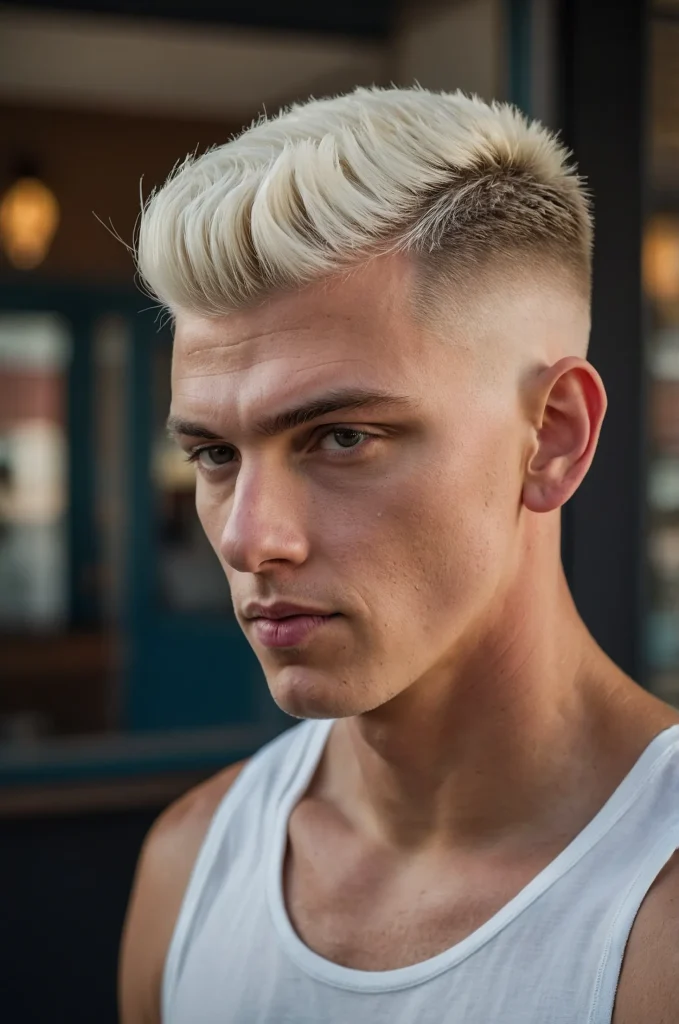 High Fade Ice Cream Cut realistic portrait o 0