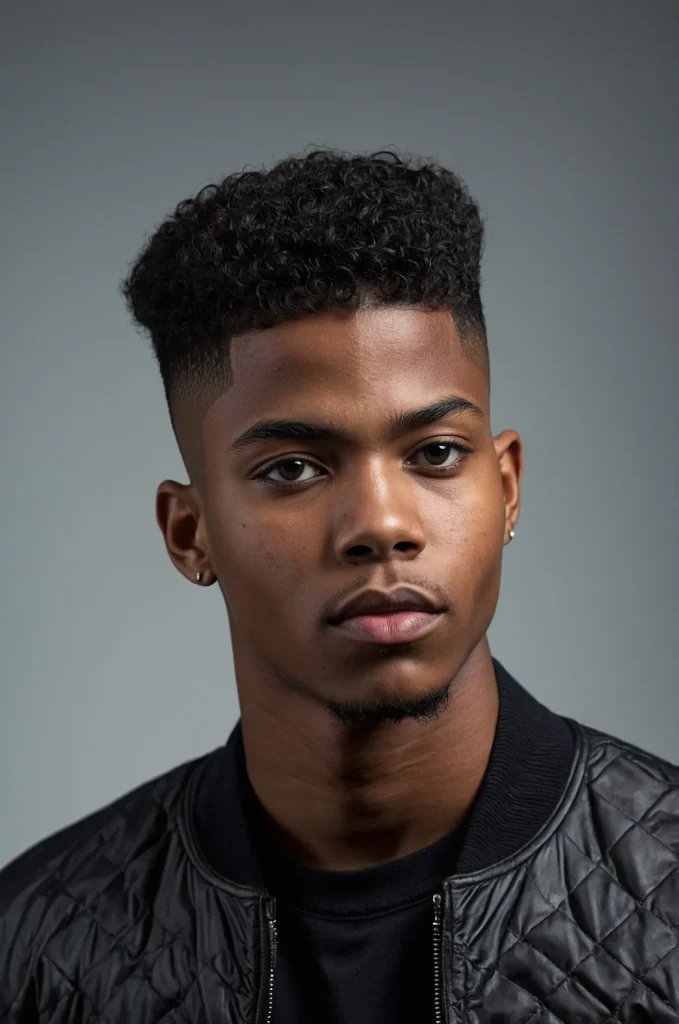 High Top Fade A stylish Black boy with a tal 2