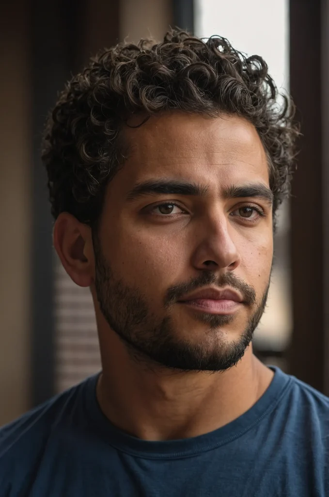 Layered Curls Temple Taper FadeA man with la 3