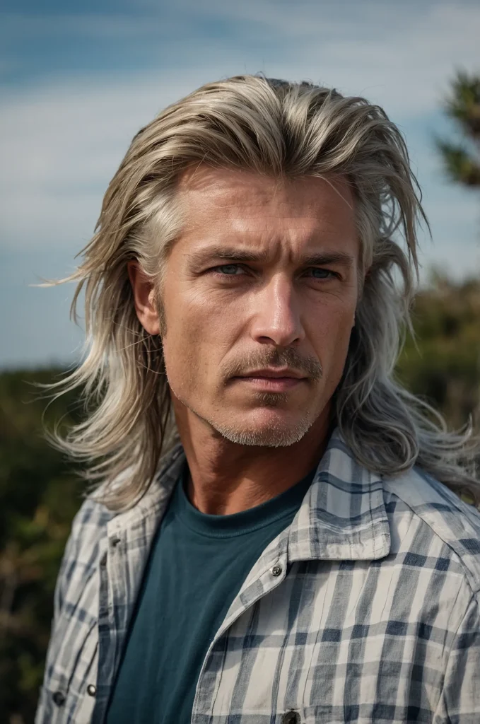 Layered Mullet White American man with a lay 2