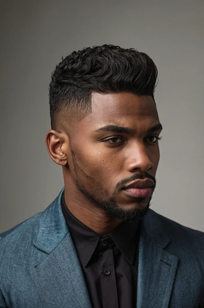 Leonardo Kino XL Taper Fade with Fringe Black man with clean 2