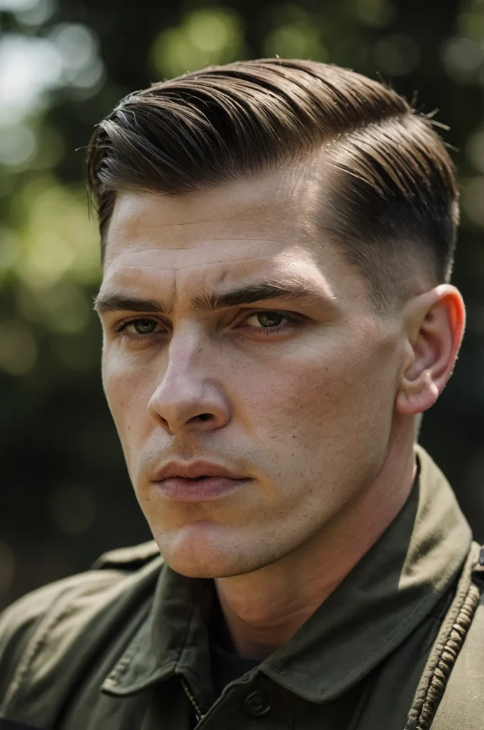 Leonardo Kino XL Tapered Army CutA White American man with a t 2