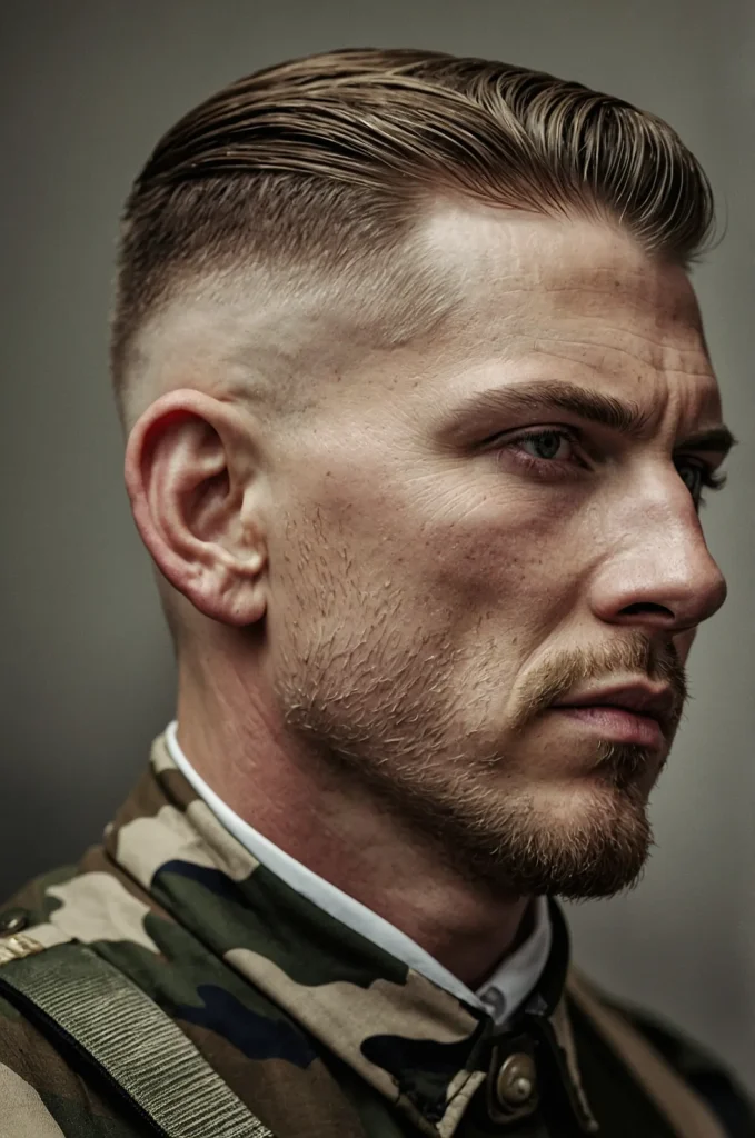 Leonardo Kino XL Tapered Army CutA White American man with a t 3