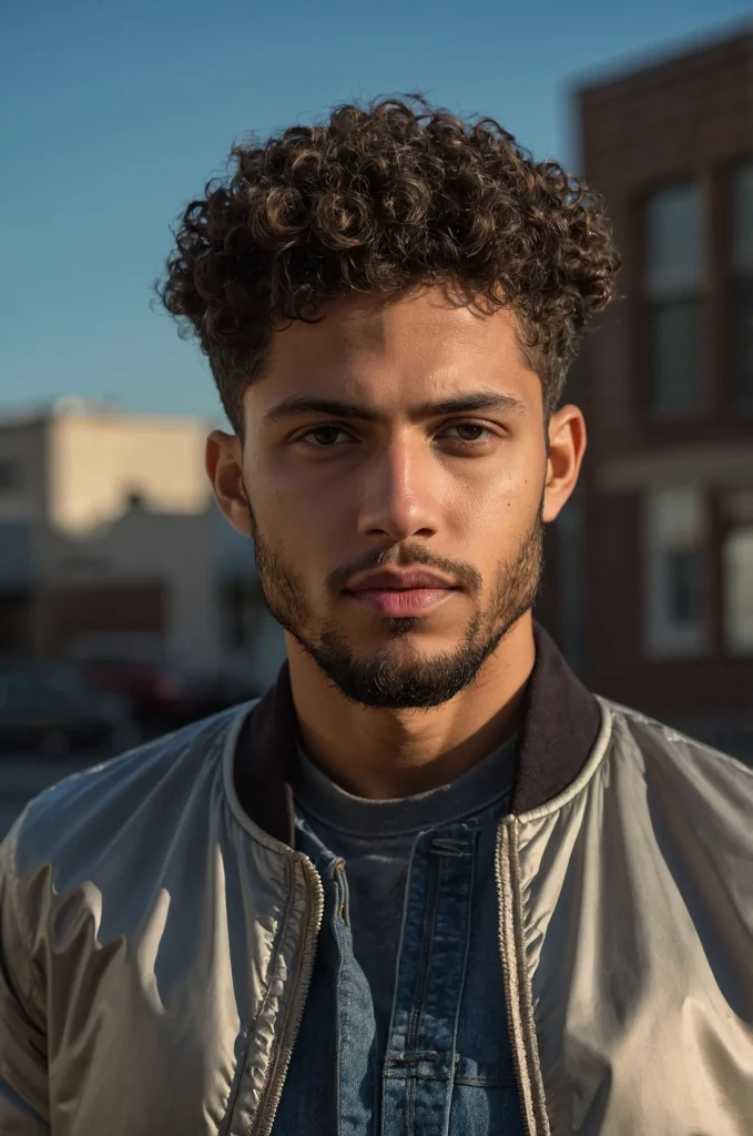 Long Curly Top Low Taper FadeA man with a l 3