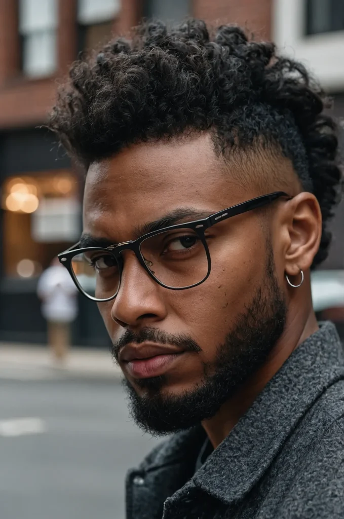 Long Fluffy Top Low Taper Black man with ex 3