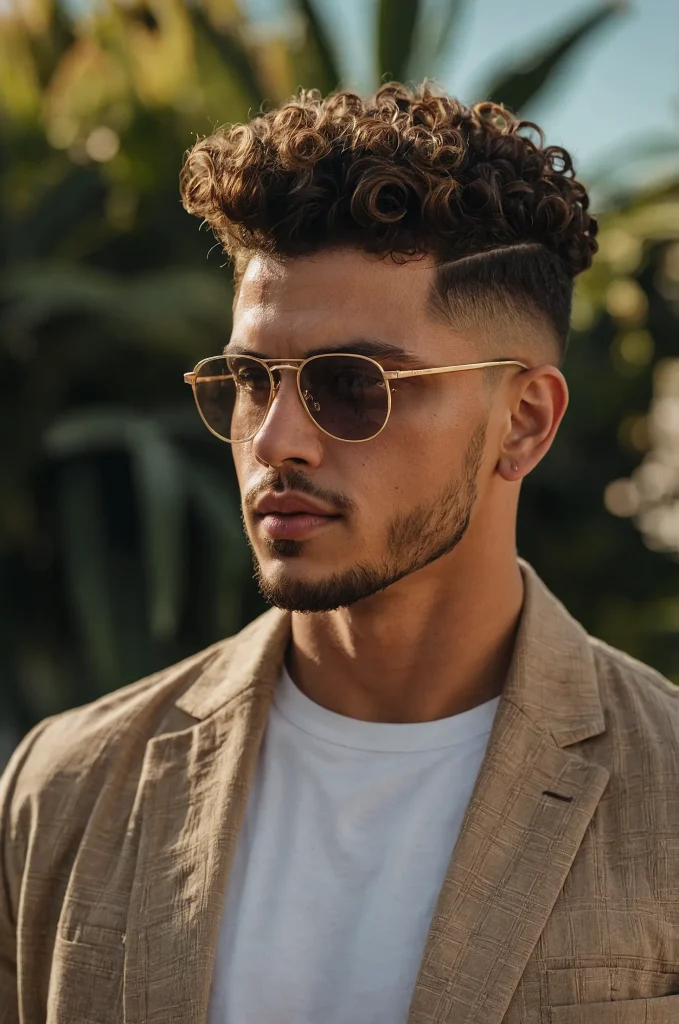 Low Drop Fade Sponge CurlsA man with a low d 3