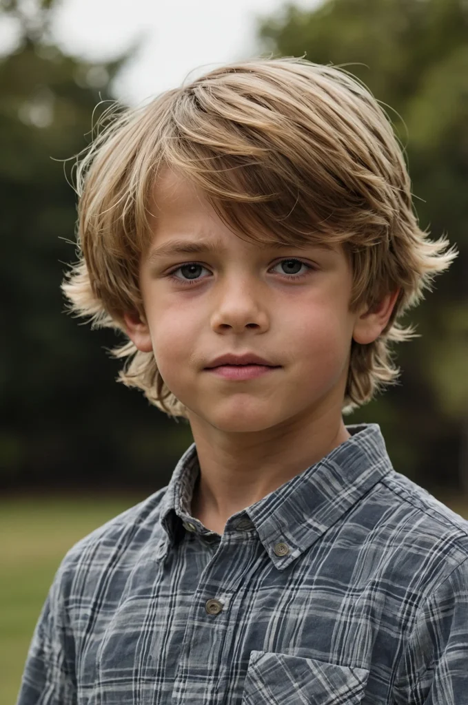 Medium Layered Cut White American boy 12 yea 2