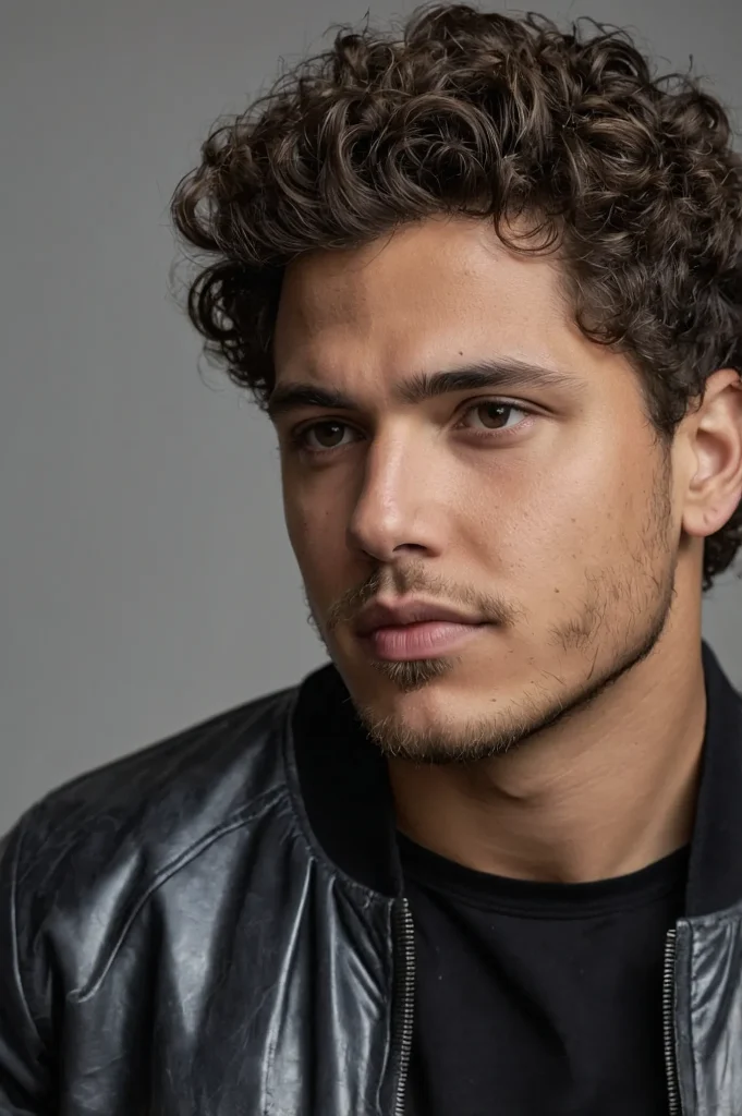 Messy Curly Blowout Taper SidesMan with mess 1