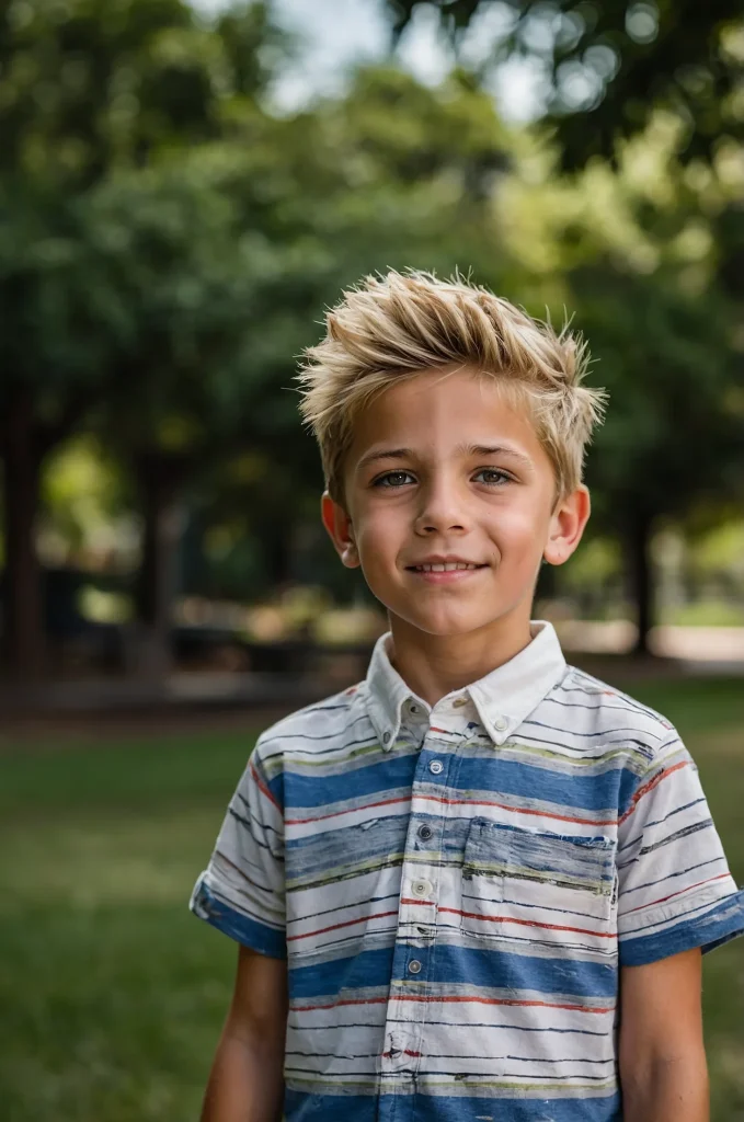 Messy Spikes White American boy 9 years old 2