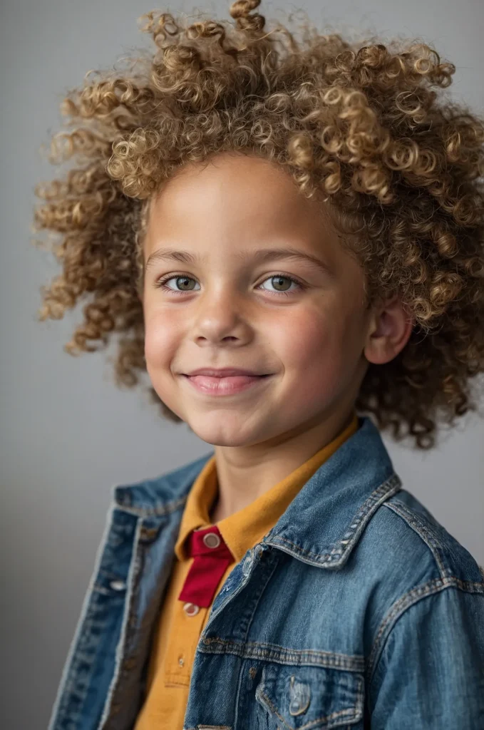 Mini Afro White American boy 10 years old wi 3