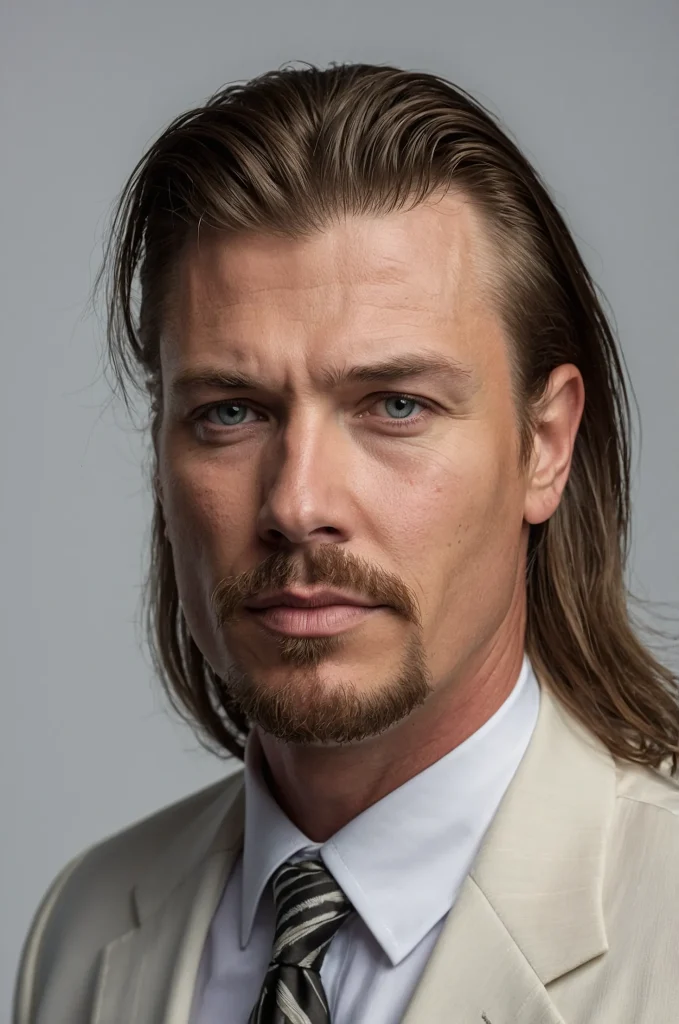 Mullet with Fade White American man with a m 1