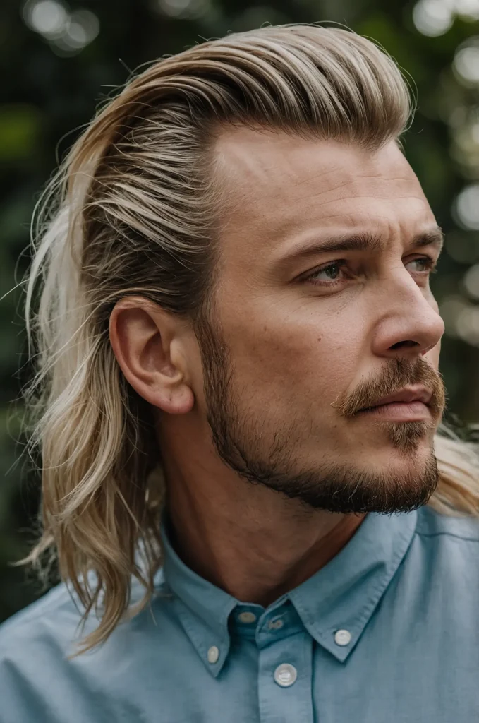 Mullet with Taper White American man with a 3